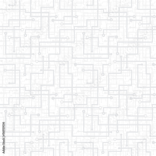 Vector seamless pattern - electronic circuit scheme. Gray textur