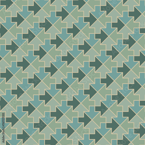 Arrows - geometric pattern in vintage green colors