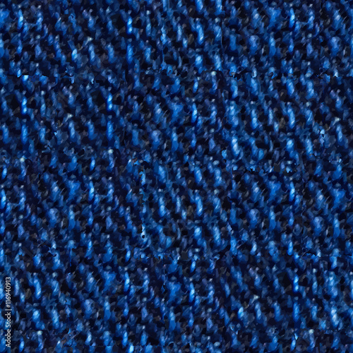 Seamless, Illustrated Image of Blue Denim in Closeup