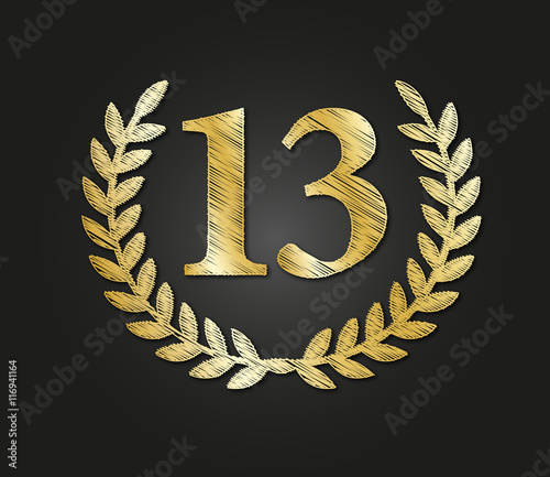 13 gold number design