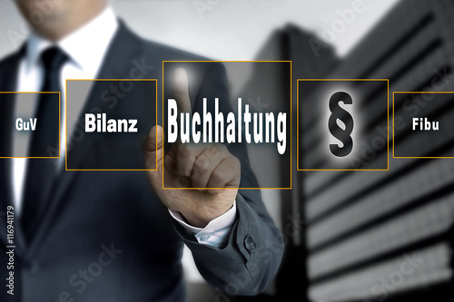 Buchhaltung touchscreen konzept hintergrund photo