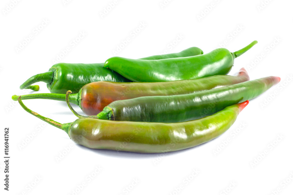 green pepper is isolated on a white background