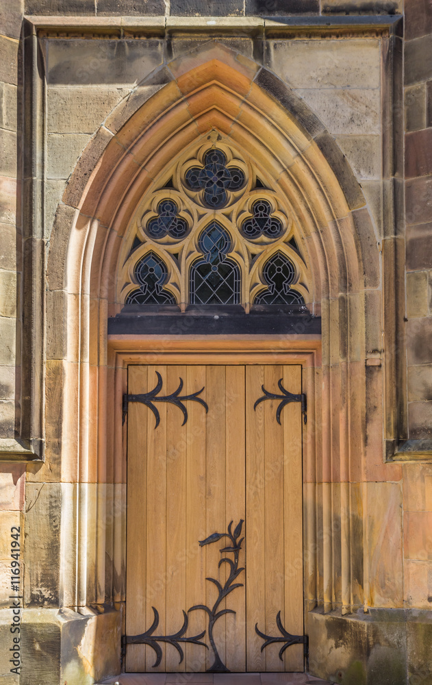 Door of the catholic church in Schuttorf
