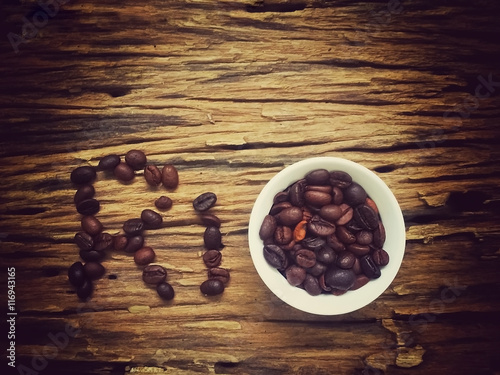 Fototapeta Naklejka Na Ścianę i Meble -  Coffee beans in text RIO