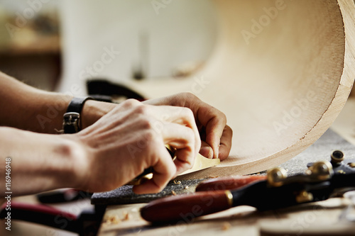 A furniture workshop making bespoke contemporary furniture pieces using traditional skills in modern design.  photo