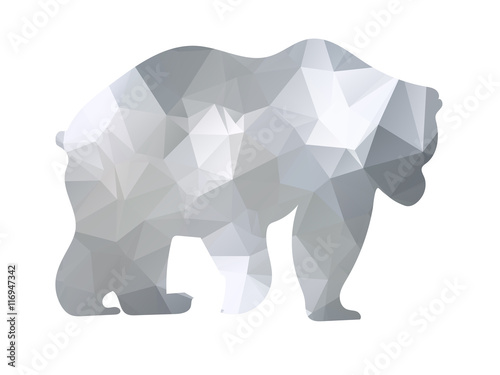 Silhouette a bear of geometric shapes