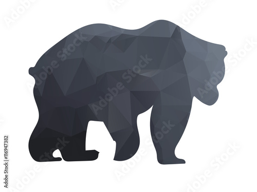 Silhouette a bear of geometric shapes