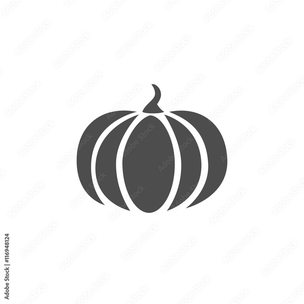 Icono de una calabaza sobre fondo blanco Icono de una calabaza sobre fondo blanco