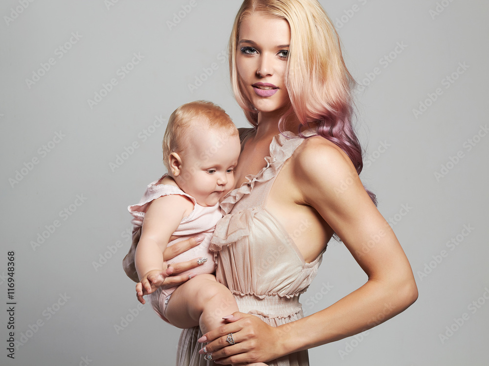 Mother and Baby. Happy Family. young mother woman with child