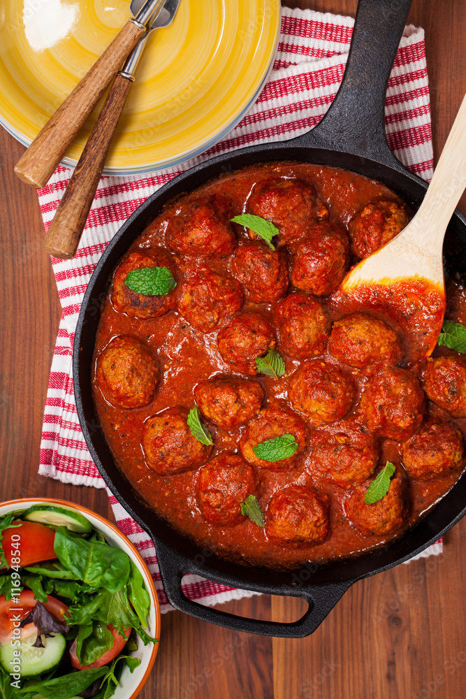 Meatballs in tomato sauce. Selective focus. Meatballs in tomato sauce. Selective focus.