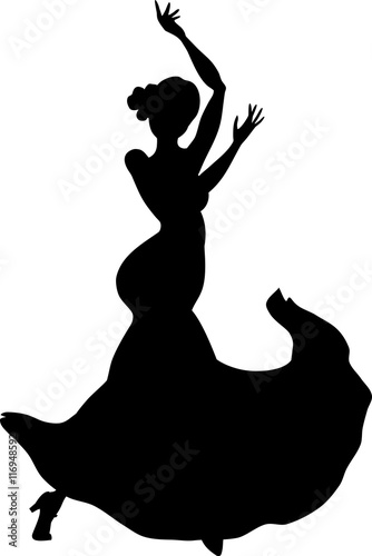 black silhouette flamenco dancer
