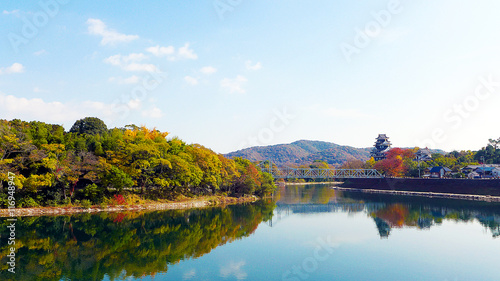 秋の岡山城