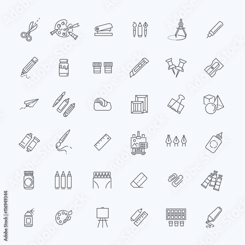 Outline web icon set - drawing tools