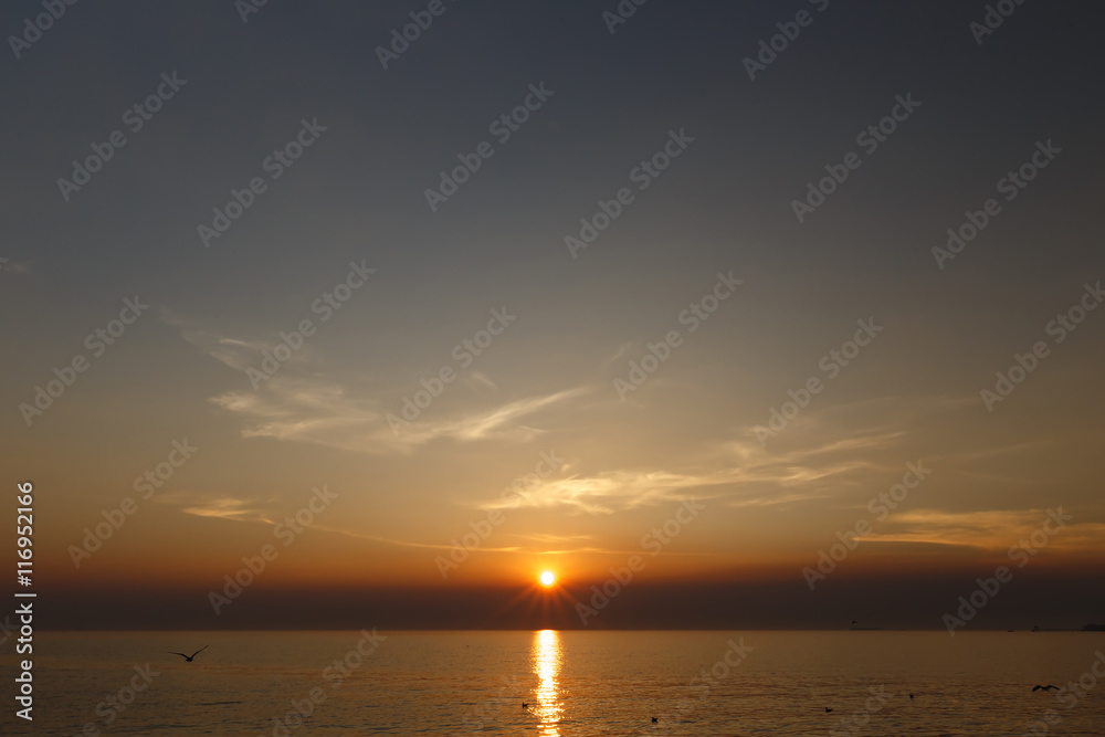 Sunset on the sea. Sunset on the sea.