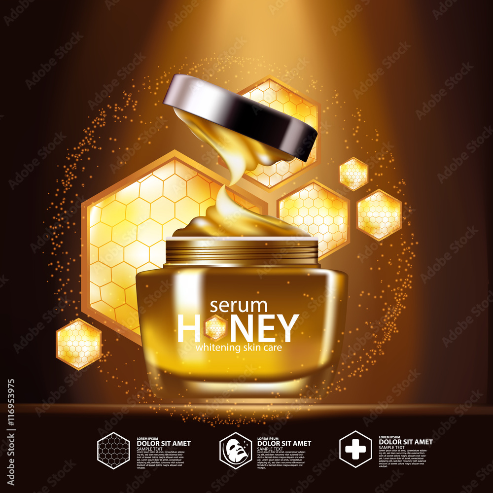 Honey Serum Background Concept Skin Care Cosmetic