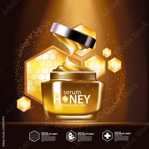 Honey Serum Background Concept Skin Care Cosmetic