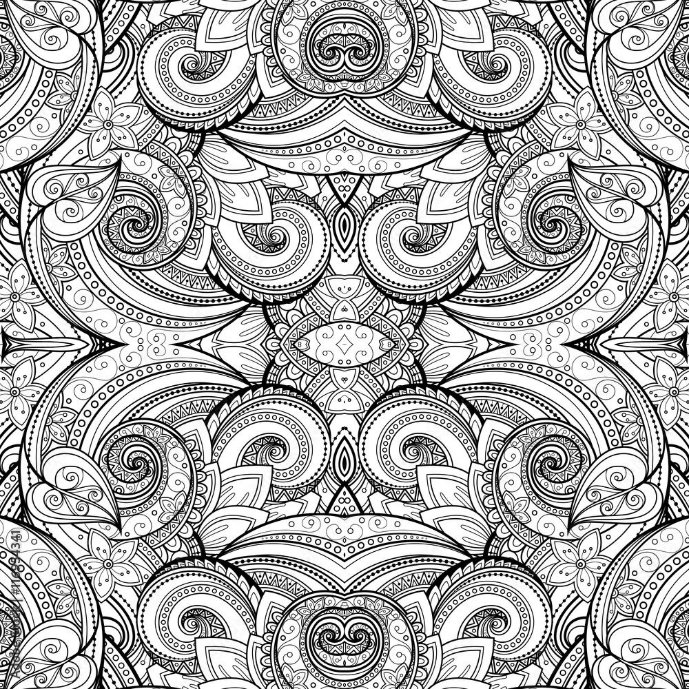 Vector Seamless Abstract Black and White Tribal Pattern Vector Seamless Abstract Black and White Tribal Pattern