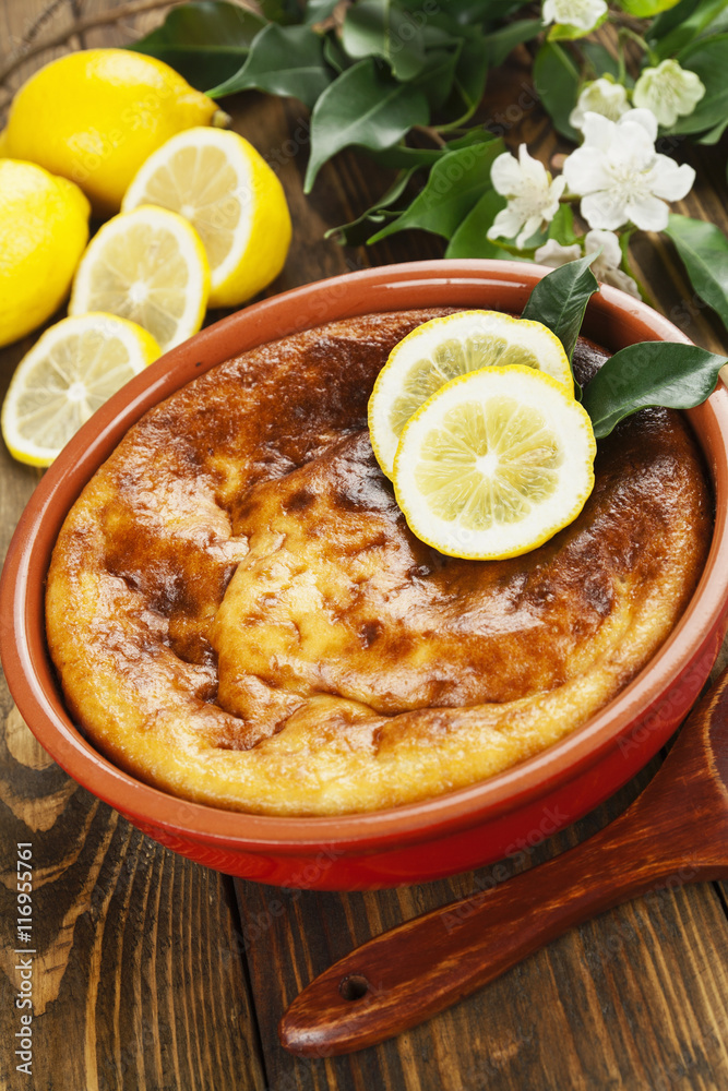 Casserole with curd and lemon Casserole with curd and lemon