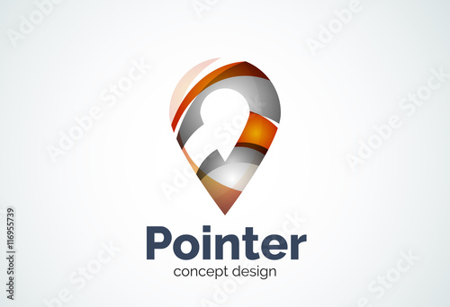 Free Download Abstract business company map tag or locator logo template, navigation pointer concept - GFXLoad