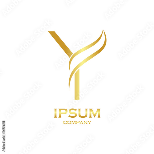 letter Y logo design,Gold, beauty industry and fashion logo.cosmetics business