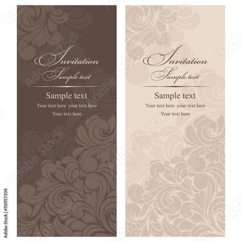 Wedding Invitation cards in an old-style brown and beige 