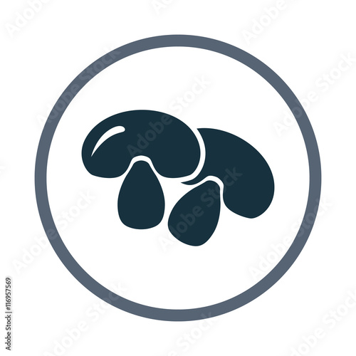 Simple mushrooms icon on the background