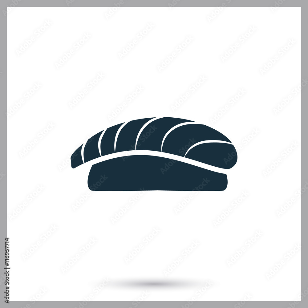 Sushi simple icon on the background Sushi simple icon on the background