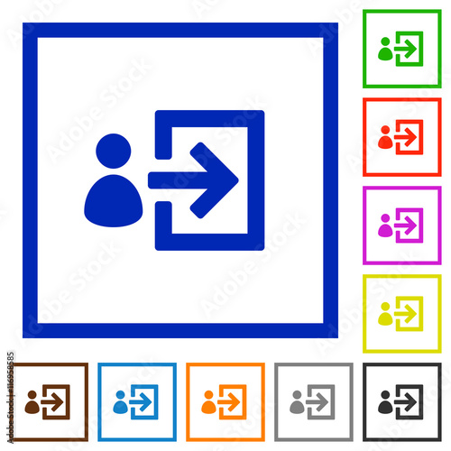 User login framed flat icons