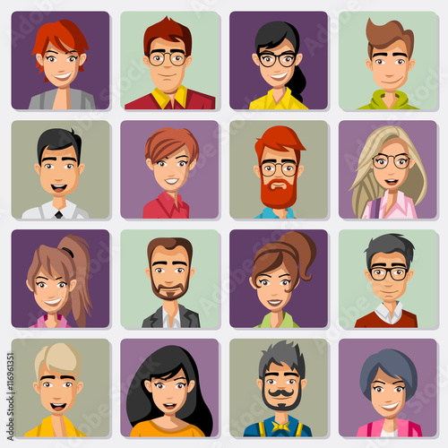 Faces of cartoon business people
