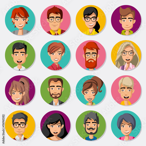 Faces of cartoon business people
