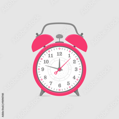 Flat Alarm Clock Vector Illustration
