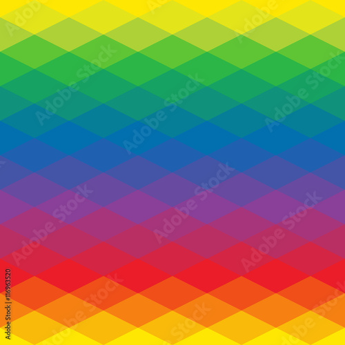 Abstract background of rhombus. Geometry triangle, mosaic illustration with rainbow colors.