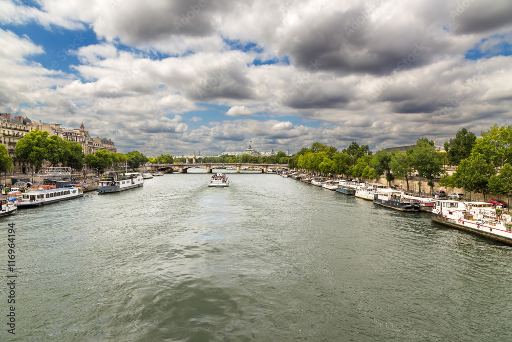 Paris. Quay Seine River (UNESCO World Heritage Site).