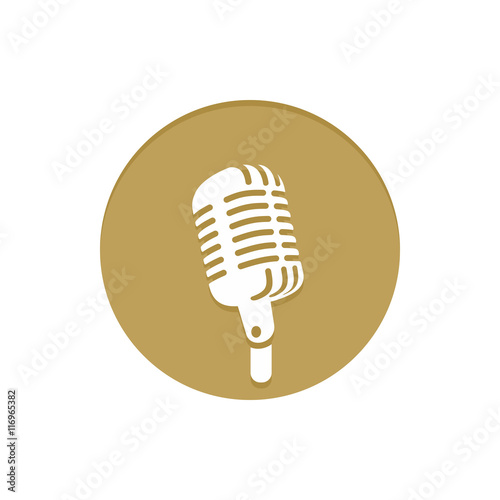 Gold Vector Icon Microphone