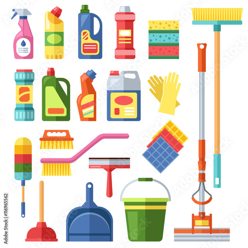 House cleaning tools vector