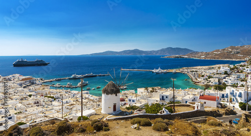 Greece. Cyclades Islands - Mykonos. General view of Chora (Mykonos town) photo