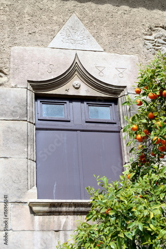 Spanish village - architectural Museum under the open sky, which shows arhitektura crafts Spain.Window. photo