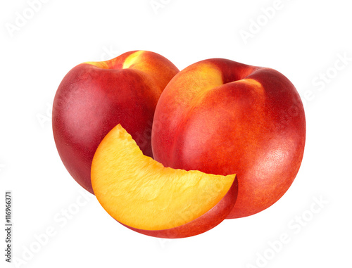 Peach or nectarine isolated on white background