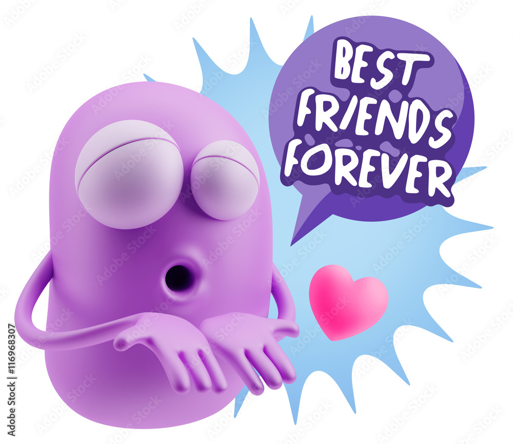 3d Rendering. Love Emoticon Face Kiss Flying Heart Shape saying 3d Rendering. Love Emoticon Face Kiss Flying Heart Shape saying
