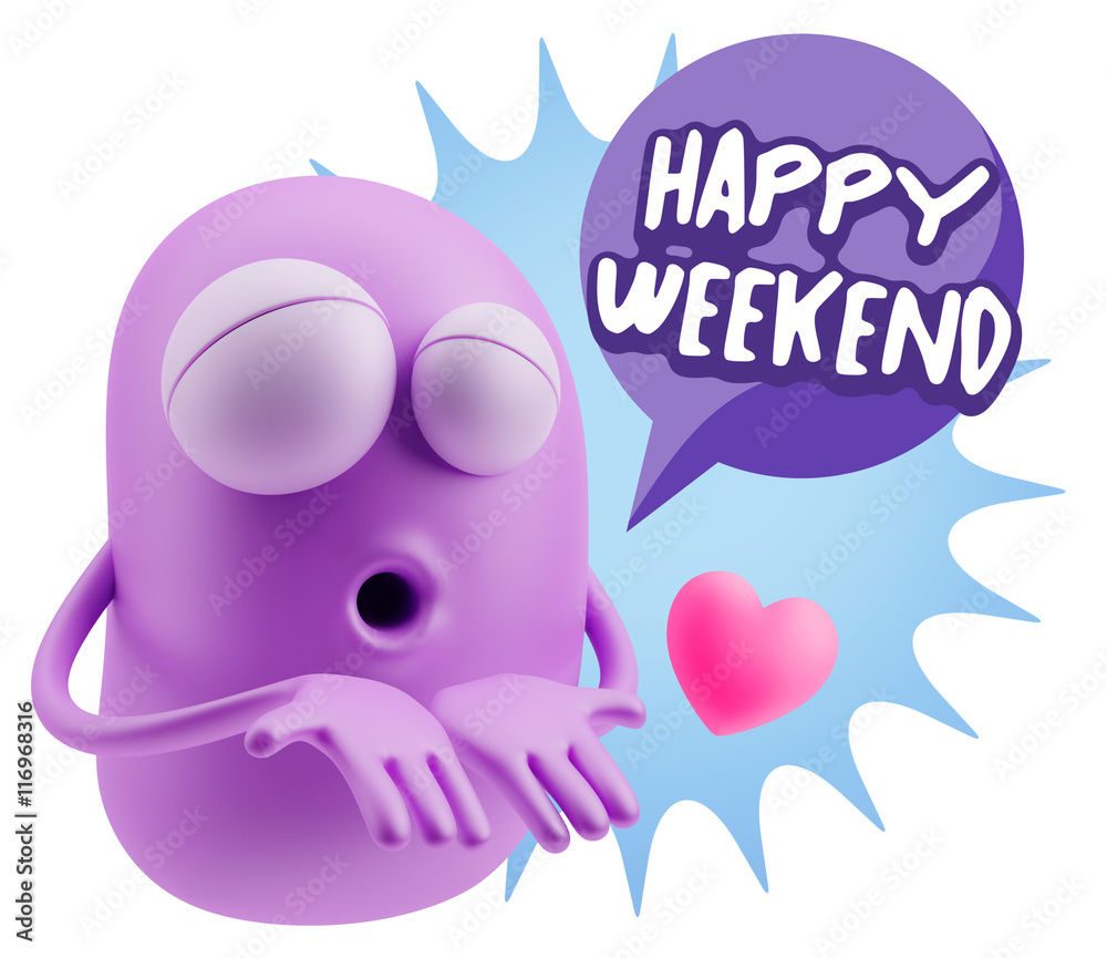 3d Rendering. Love Emoticon Face Kiss Flying Heart Shape saying 3d Rendering. Love Emoticon Face Kiss Flying Heart Shape saying
