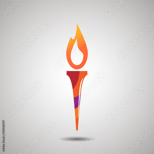 Torch vector icon isolated on white