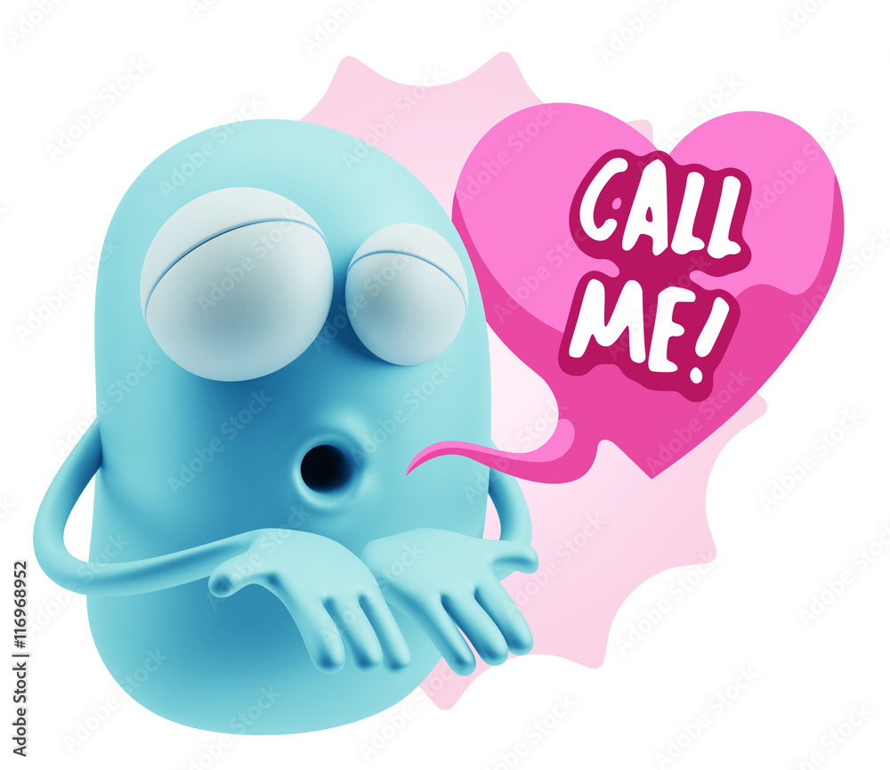 3d Rendering. Love Emoticon Face Kiss Flying Heart Shape saying 3d Rendering. Love Emoticon Face Kiss Flying Heart Shape saying