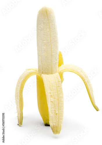 Half Peeled Banana Isolated  