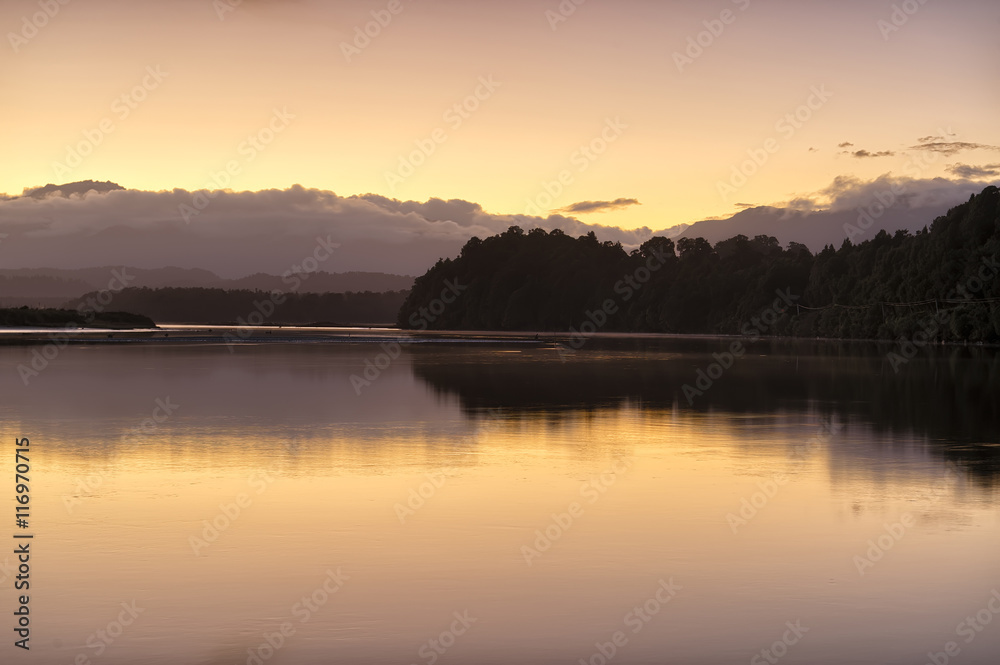 Dawn at Okarito Lake