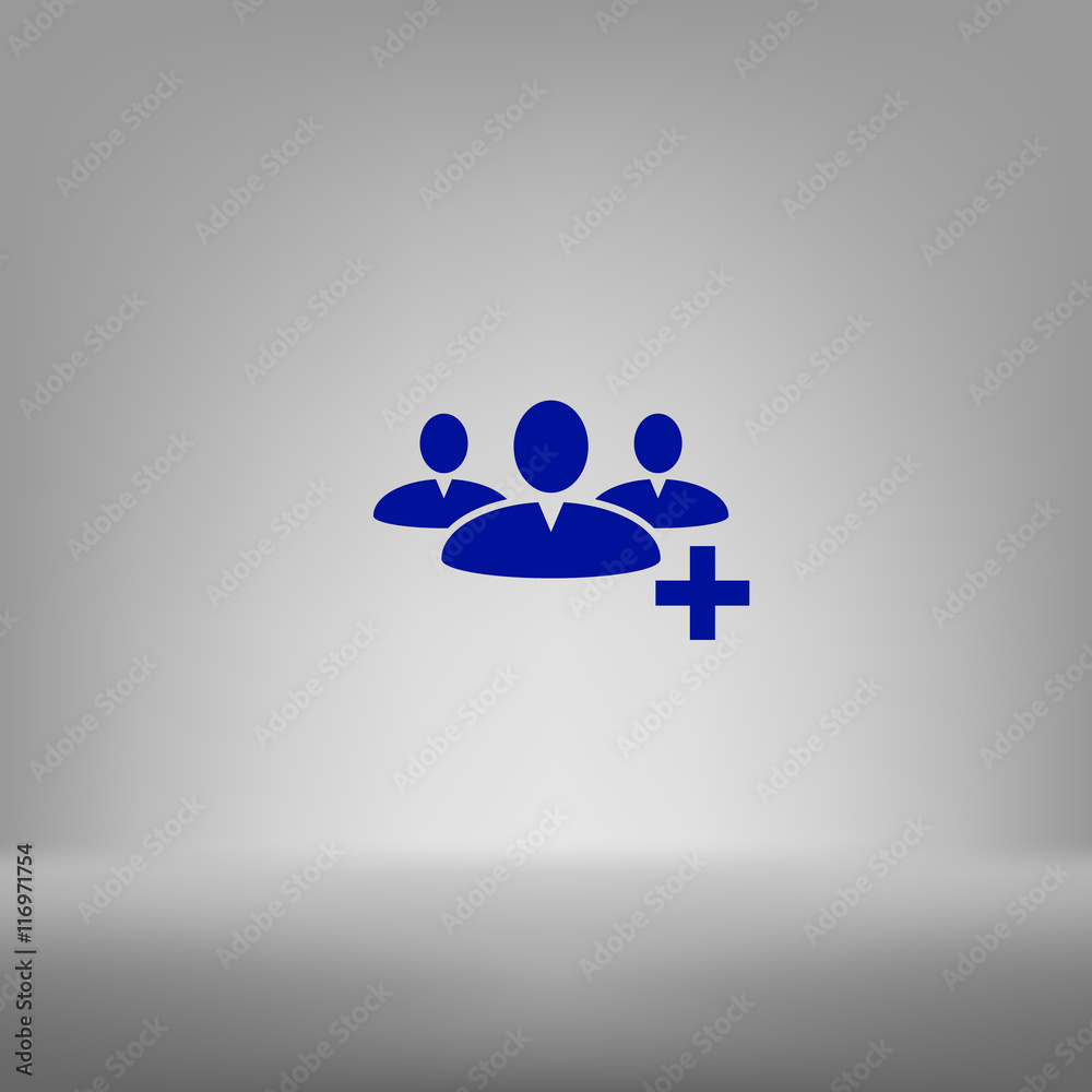 Add new user account flat icon for apps Add new user account flat icon for apps