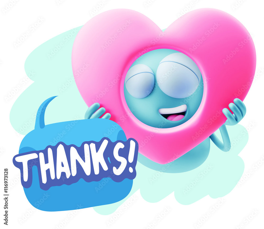 3d Rendering. Romantic Emoticon Character Face Expression saying 3d Rendering. Romantic Emoticon Character Face Expression saying