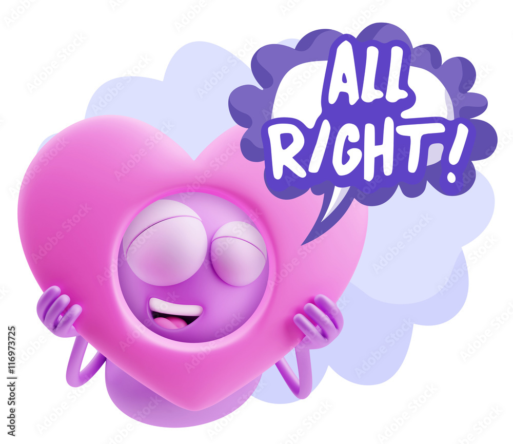 3d Rendering. Romantic Emoticon Character Face Expression saying 3d Rendering. Romantic Emoticon Character Face Expression saying