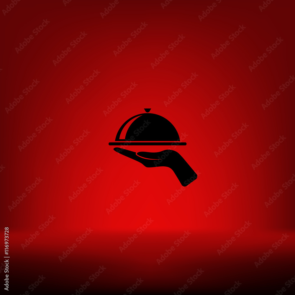 Fototapeta premium Hot proper meal plate vector icon