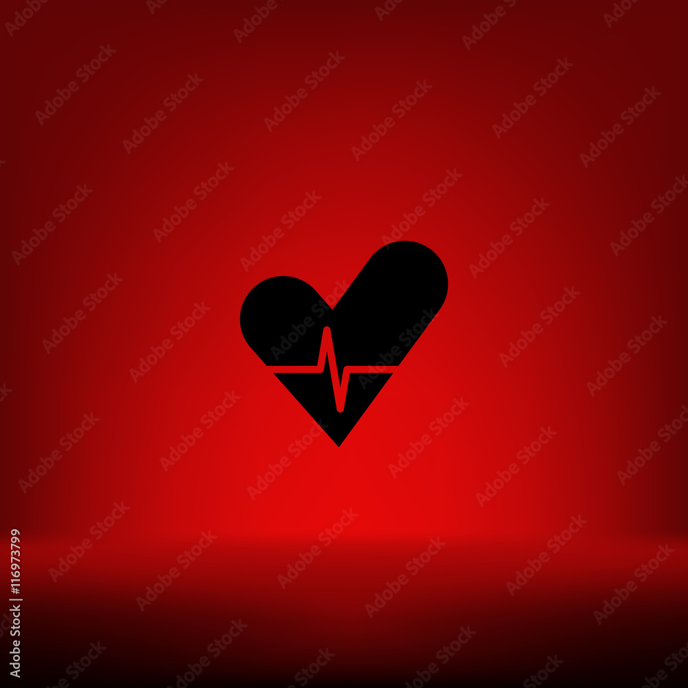 The heart and cardiogram icon