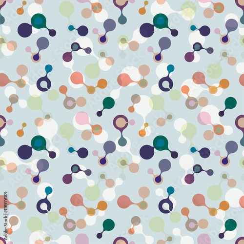 multicolor molecules seamless flat pattern